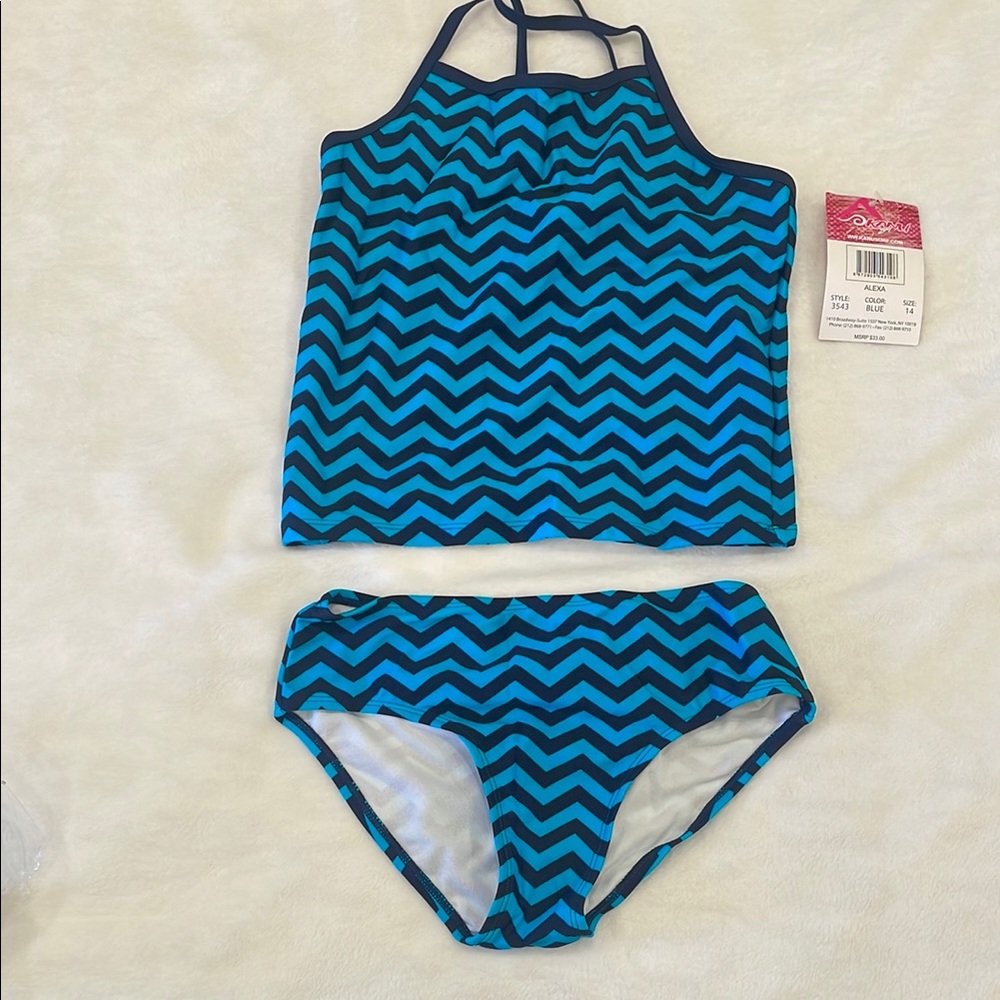Kanu Surf Blue Chevron Kids Swim Set
